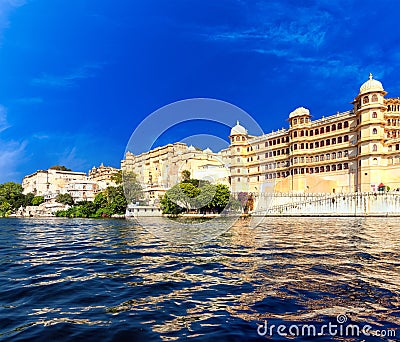 Pichola lake in India Udaipur Rajasthan Stock Photo