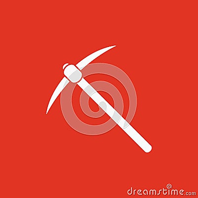 The pick icon. Pickax symbol. Flat Vector Illustration