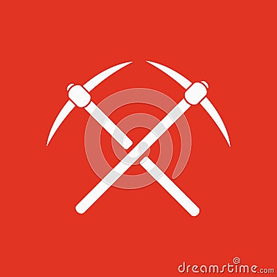 The pick icon. Pickax symbol. Flat Vector Illustration