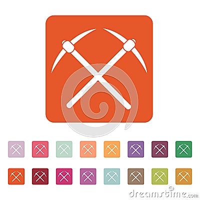 The pick icon. Pickax symbol. Flat Vector Illustration