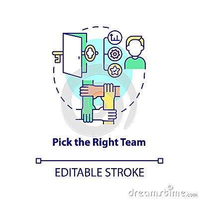 Pick right team concept icon Vector Illustration