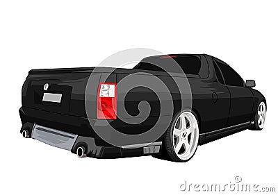 Pick up Car vector rear view Vector Illustration