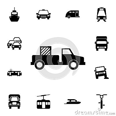 pick-up with cargo icon. Detailed set of Transport icons. Premium quality graphic design sign. One of the collection icons for we Stock Photo