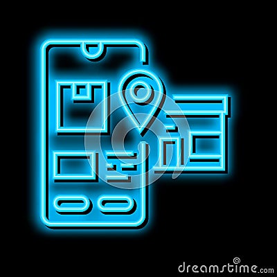 pick up location delivery neon glow icon illustration Vector Illustration