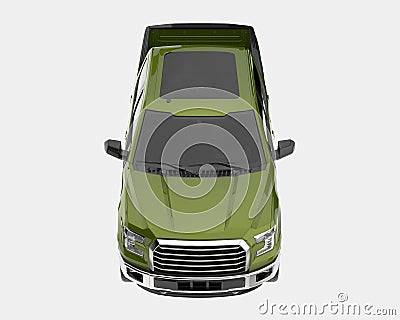 Pick-Up Truck isolated on background. 3d rendering - illustration Cartoon Illustration