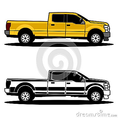 Pick up truck logo Vector Illustration