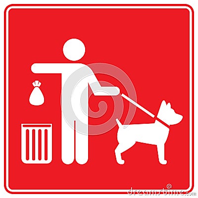 Pick up after your dog sign. Vector Illustration