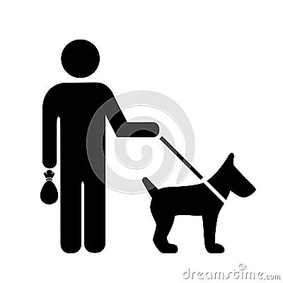 Pick up after your dog sign Vector Illustration