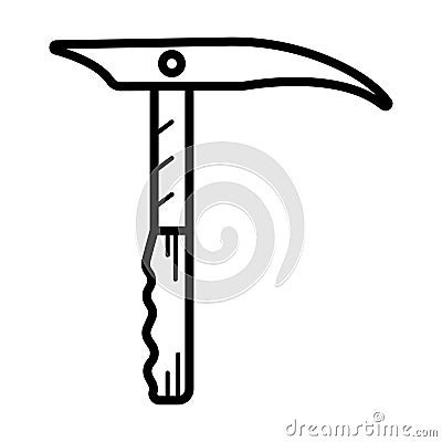 Pickaxe industrial hand tool -- metal mining tool with sharp tips and wooden handle -- fun cartoon illustration style Vector Illustration