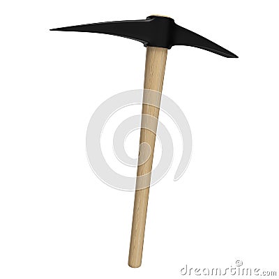 Pickaxe Isolated. 3D rendering Stock Photo