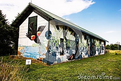 Pickering Creek Audubon Center decorated shed Editorial Stock Photo