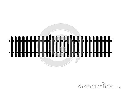 Picket Fence With Gate icon Vector Illustration