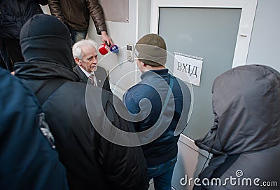 Picketing pro Russian political party Editorial Stock Photo