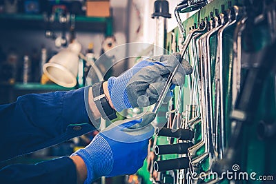 Picking Right Wrench Tool Stock Photo