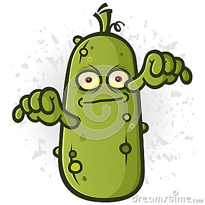 Creepy Lurking Pickle Cartoon Character Vector Illustration