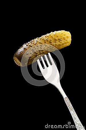 Pickle on a fork Stock Photo