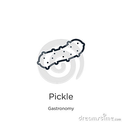 Pickle icon. Thin linear pickle outline icon isolated on white background from gastronomy collection. Line vector pickle sign, Vector Illustration