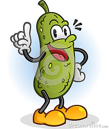 Pickle Retro Styled Cartoon Character Vector Illustration