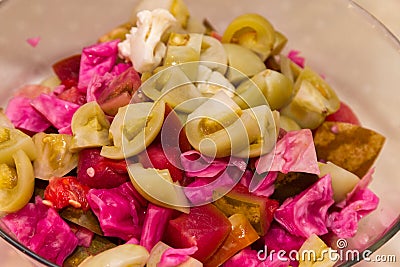 Pickle salad on a plate Stock Photo