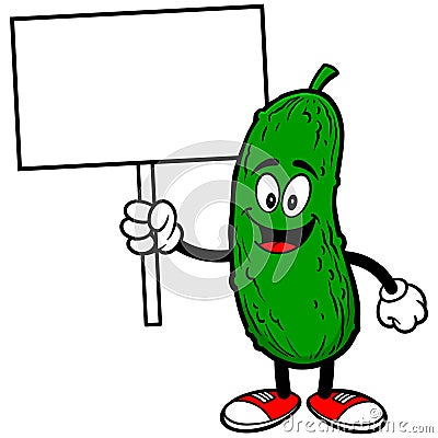 Pickle with Sign Vector Illustration