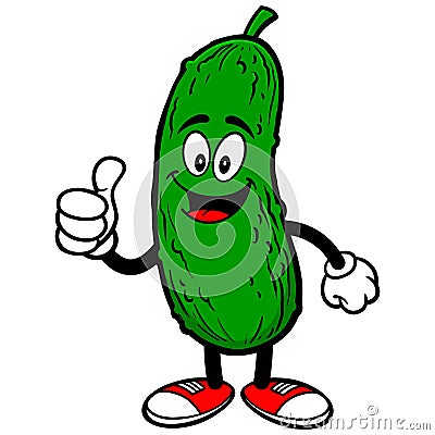 Pickle with Thumbs Up Vector Illustration