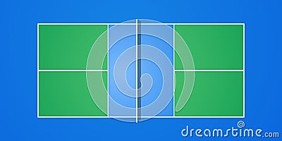 Pickleball court with official dimentsions Vector Illustration