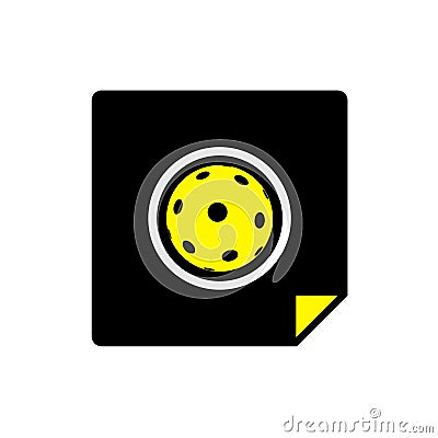 Pickleball or floorball ball icon Vector Illustration