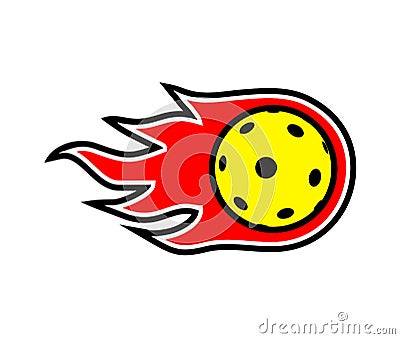 Pickleball and floorball ball symbol design Vector Illustration