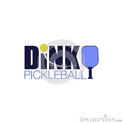 Pickleball paddle and ball poster Vector Illustration