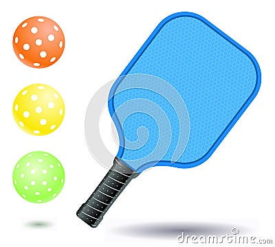 Pickleball paddle front view Vector Illustration