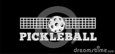 Pickleball vector illustration isolated on black Vector Illustration