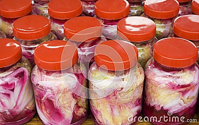 Pickled Cabbage - colors Stock Photo