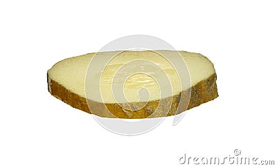 A pickled cucumber slice. Pickle isolated on white background Stock Photo