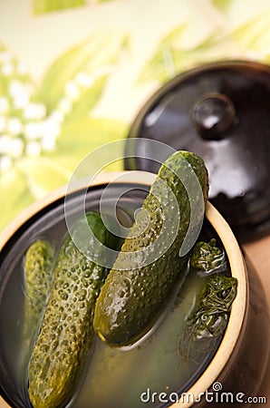 Pickled cucumbers Stock Photo