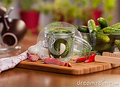 Pickled cucumbers Stock Photo