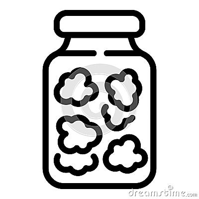 Pickled food jar icon, outline style Vector Illustration