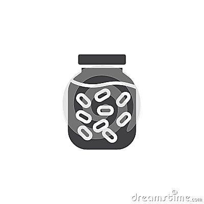Pickled food jar vector icon Vector Illustration