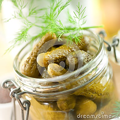 Pickled gherkin Stock Photo