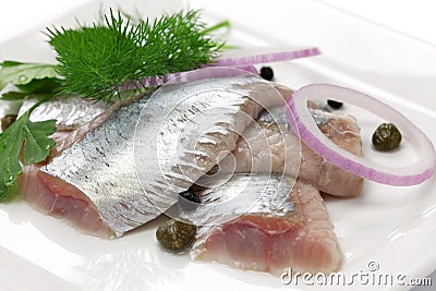 Pickled herring Stock Photo