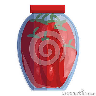 Pickled peppers icon, cartoon style Vector Illustration