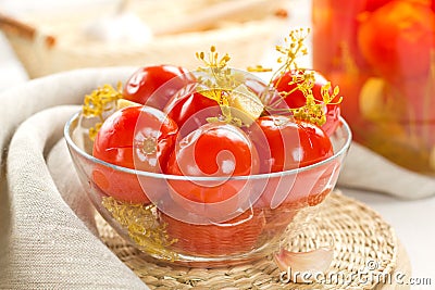 Pickled tomatoes Stock Photo