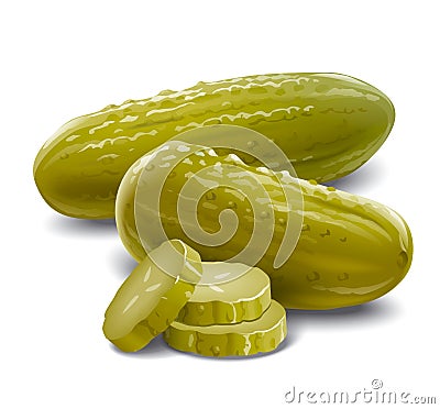 Pickles cucumbers Vector Illustration