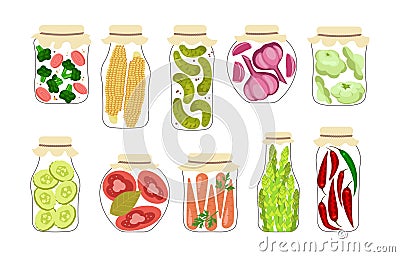 Pickles and preserves isolated Vector Illustration