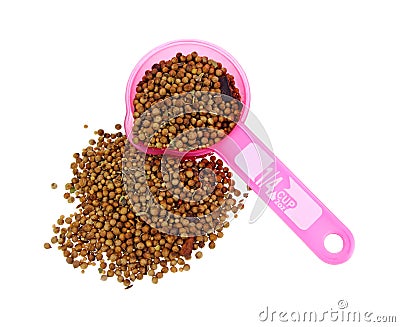 Pickling Spice Spilling Pink Cup Stock Photo