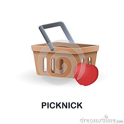 Picknick icon. 3d illustration from outdoor recreation collection. Creative Picknick 3d icon for web design, templates Cartoon Illustration