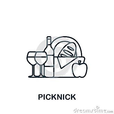Picknick icon. Line simple line Outdoor Recreation icon for templates, web design and infographics Vector Illustration