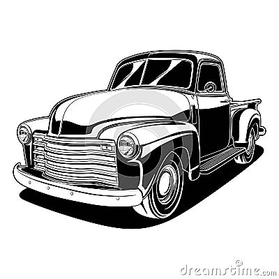 3100 Pickup Truck car illustration Vector Illustration