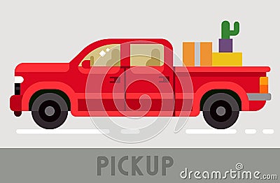 Pickup Truck Vector Illustration