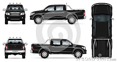 Pickup truck vector mock-up Vector Illustration