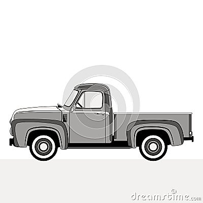 Pickup, vector illustration , flat style,profile Vector Illustration